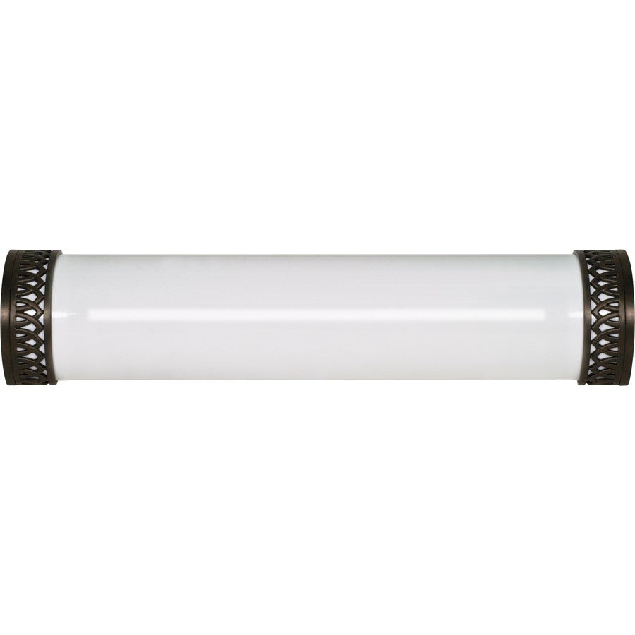 Nuvo Lighting Rustica 25in 2-Light Vanity Light | Transitional White Plastic Shade | Bathroom Vanity | 25 x 5.5 x 3 in | Model 60-930R