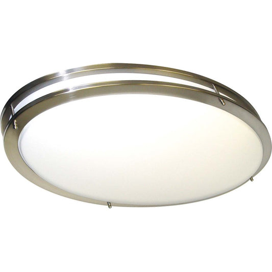 Nuvo Lighting Glamour 32in Oval 2-Light Flush Mount | Brushed Nickel and White Plastic | Bathroom & Hallway Ceiling Light | 34 x 20 x 7 in | Model 60-998