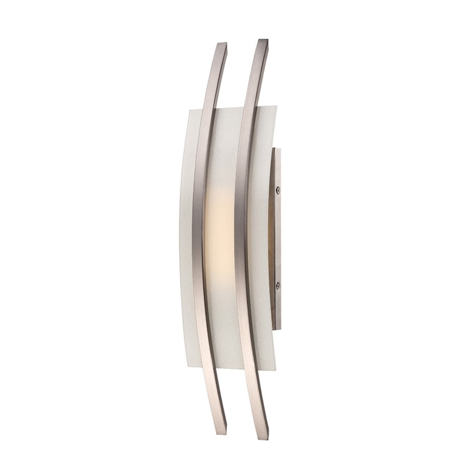 Nuvo Lighting Trax 20in 1-Light Bathroom Vanity Light | Contemporary Brushed Nickel and Frosted Glass | Bathroom Vanity & Powder Room | 7 x | Model 62-102