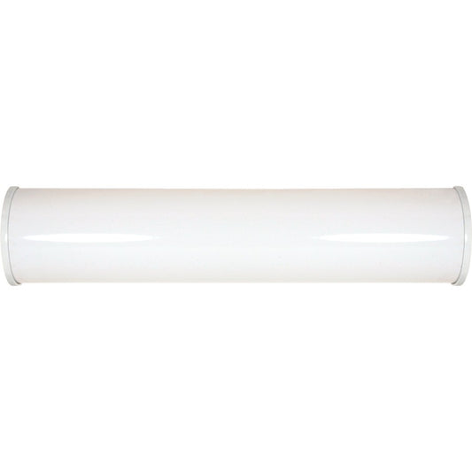 Nuvo Lighting Crispo 25in 1-Light LED Vanity Light | Modern White Metal and Glass | Bathroom & Powder Room | 25 x 5.5 x 5.5 in | Model 62-1033