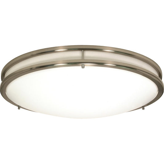 Nuvo Lighting Glamour 17in 1-Light Flush Mount | Transitional Brushed Nickel and Glass | Bedroom & Hallway Ceiling Light | 2000 Lumens | Model 62-1037