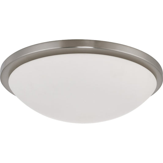 Nuvo Lighting Button 17in 1-Light Flush Mount | Contemporary Brushed Nickel and Glass | Bedroom & Hallway Ceiling Light | 2000 Lumens | Model 62-1044
