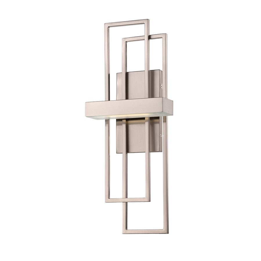 Nuvo Lighting Frame 7.875in 1-Light Bathroom Vanity Light | Modern Brushed Nickel and Frosted Glass | Bathroom Vanity & Powder Room | 7.875 | Model 62-105