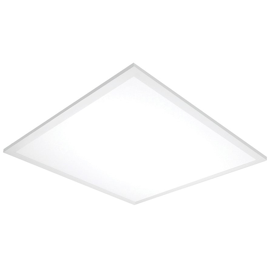 Nuvo Blink V 24in 1-Light LED Flush Mount | Utility White Finish | Hallway & Bathroom Ceiling Light | 24 x 24 x 1 in, 3500 Lumens, 3000K | Model 62-1053