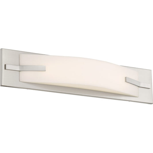 Nuvo Bow 20in 1-Light LED Vanity Light | Contemporary Brushed Nickel | Bathroom Vanity & Hallway | 20 x 4.25 in | Model 62-1081