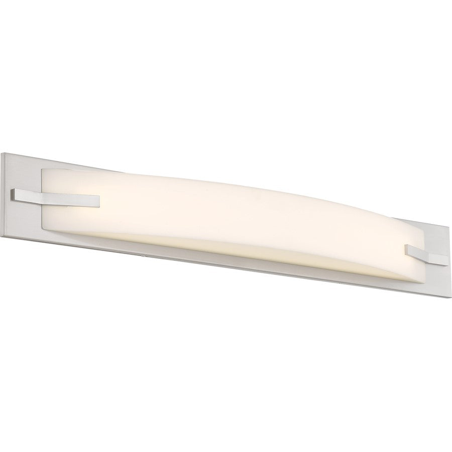 Nuvo Bow 29in 1-Light Vanity Light | Contemporary Brushed Nickel LED | Bathroom Vanity & Hallway | 31 x 4.25 in, 2080 Lumens, 3000K | Model 62-1082