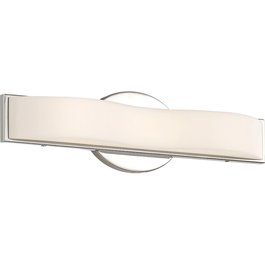 Nuvo Lighting Surf 16in 1-Light Vanity Light | Contemporary Polished Nickel | Bathroom & Powder Room | 16 x 4.5 in | Model 62-1091