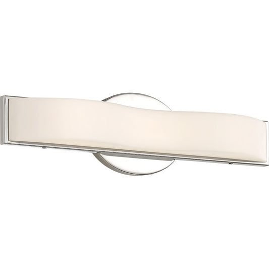 Nuvo Lighting Surf 16in 1-Light Vanity Light | Contemporary Polished Nickel | Bathroom & Powder Room | 16 x 4.5 in | Model 62-1091