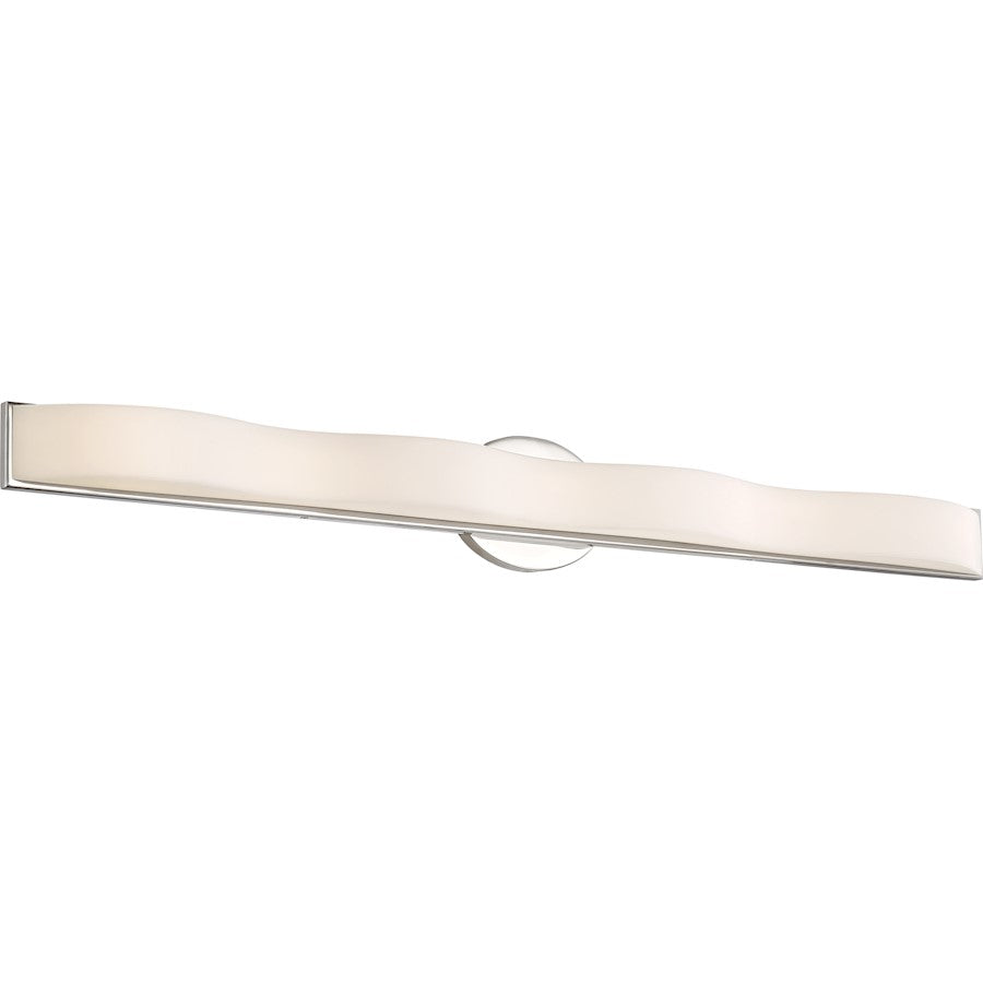 Nuvo Lighting Surf 36in 1-Light Vanity Light | Contemporary Polished Nickel and White LED | Bathroom Vanity & Powder Room | 37 x 4.5 in | Model 62-1093
