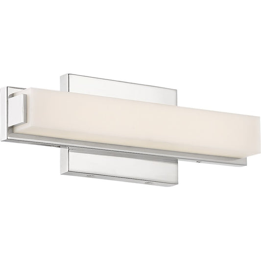Nuvo Slick 13in 1-Light LED Vanity Light | Contemporary Polished Nickel | Bathroom Vanity & Powder Room | 13 x 4.5 in | Model 62-1101