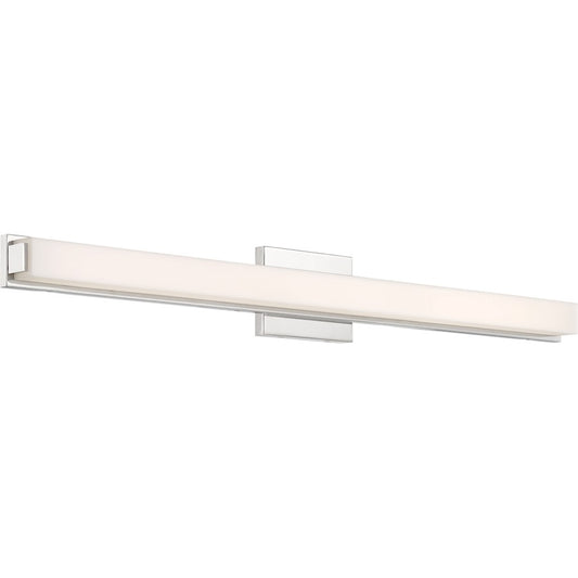 Nuvo Slick 36in 1-Light LED Vanity Light | Contemporary Polished Nickel | Bathroom Vanity & Powder Room | 36 x 4.5 in | Model 62-1103