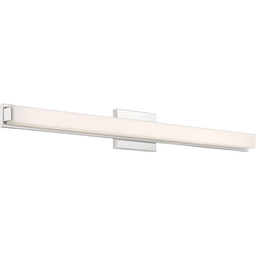 Nuvo Slick 36in 1-Light LED Vanity Light | Contemporary Polished Nickel | Bathroom Vanity & Powder Room | 36 x 4.5 in | Model 62-1103