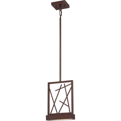 Nuvo Lighting Stix 1-Light Mini Pendant | Contemporary Patina Bronze and Frosted Glass | Kitchen Island & Dining Room | 2.5 x 54 x 7.875 in | Model 62-111