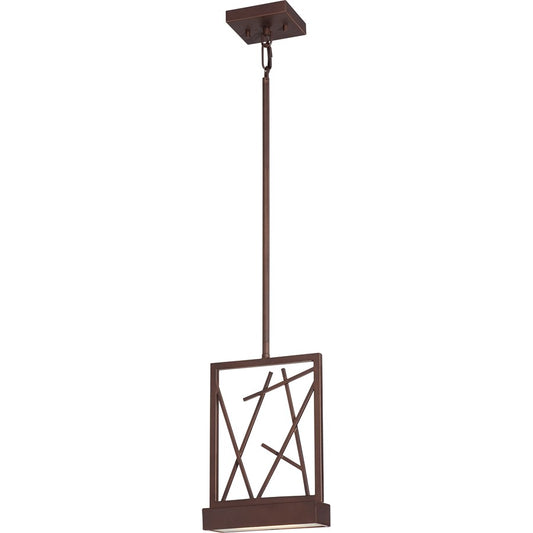 Nuvo Lighting Stix 1-Light Mini Pendant | Contemporary Patina Bronze and Frosted Glass | Kitchen Island & Dining Room | 2.5 x 54 x 7.875 in | Model 62-111