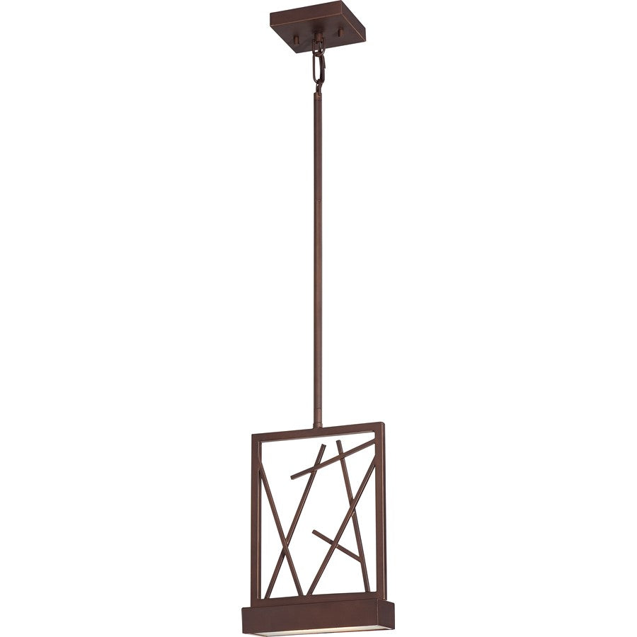 Nuvo Lighting Stix 1-Light Mini Pendant | Contemporary Patina Bronze and Frosted Glass | Kitchen Island & Dining Room | 2.5 x 54 x 7.875 in | Model 62-111