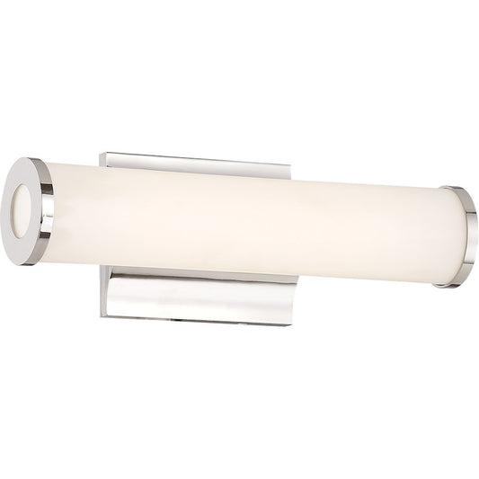Nuvo Saber 12in 1-Light LED Vanity Light | Contemporary Polished Nickel | Bathroom Vanity & Powder Room | 14.5 x 5.5 in | Model 62-1131