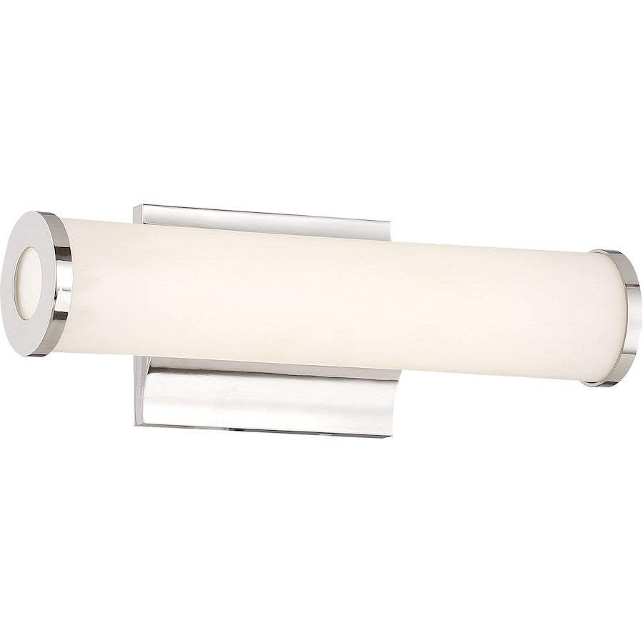 Nuvo Saber 12in 1-Light LED Vanity Light | Contemporary Polished Nickel | Bathroom Vanity & Powder Room | 14.5 x 5.5 in | Model 62-1131