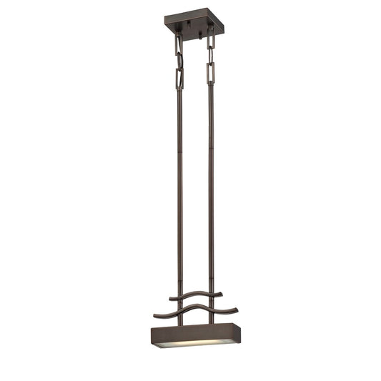 Nuvo Lighting Wave 1-Light Mini Pendant | Contemporary Hazel Bronze and Frosted Glass | Kitchen Island & Dining Room | 8.5 x 2.25 x 48 in | Model 62-114