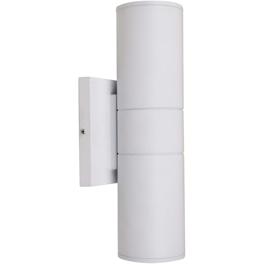 Nuvo Lighting 62-1143 12in 2-Light LED Up/Down Sconce | Contemporary White | Outdoor Wall Light for Entryway & Patio | 12 x 5 x 4 in | Model 62-1143