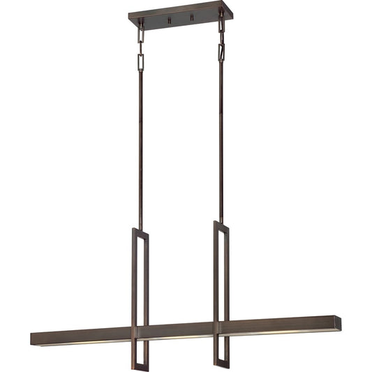 Nuvo Lighting Frame 36in 3-Light Pendant | Contemporary Hazel Bronze and Frosted Glass | Kitchen Island & Dining Room | 39 x 7 x 19 in | Model 62-116
