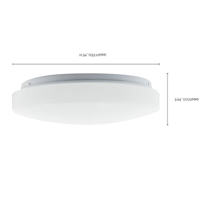 Nuvo Lighting 62-1210 11in Round LED Flush Mount | Contemporary White Acrylic | Kitchen Bathroom & Hallway | 11.54 x 11.54 x 3.04 in | Model 62-1210