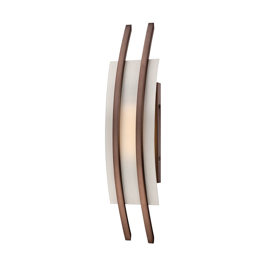 Nuvo Lighting Trax 20in 1-Light Bathroom Vanity Light | Contemporary Hazel Bronze and Frosted Glass | Bathroom Vanity & Powder Room | 7 x | Model 62-122