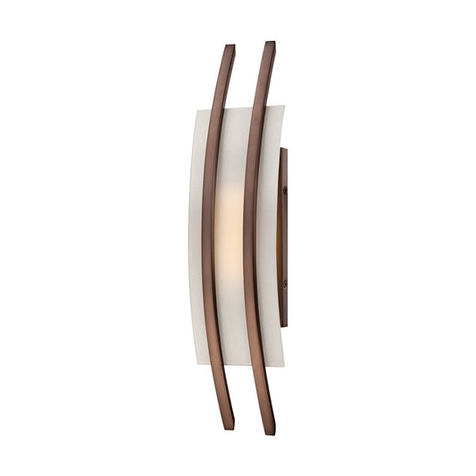 Nuvo Lighting Trax 20in 1-Light Bathroom Vanity Light | Contemporary Hazel Bronze and Frosted Glass | Bathroom Vanity & Powder Room | 7 x | Model 62-122