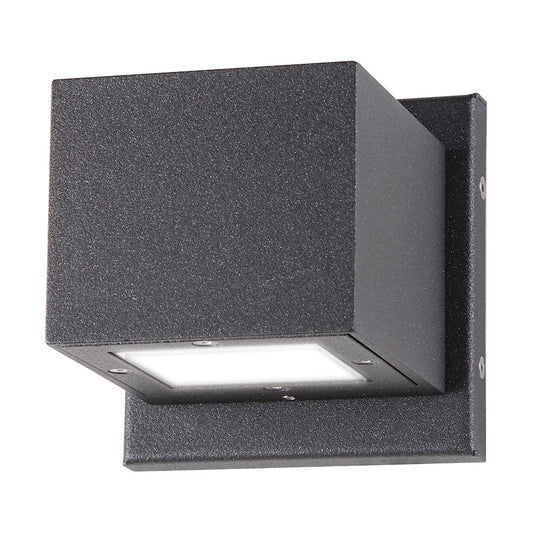 Nuovo Lighting Verona 5in LED Outdoor Sconce | Modern & Contemporary Anthracite | Entryway & Covered Patio | 4.75 x 4.75 x 4.75 in | Model 62-1235R1