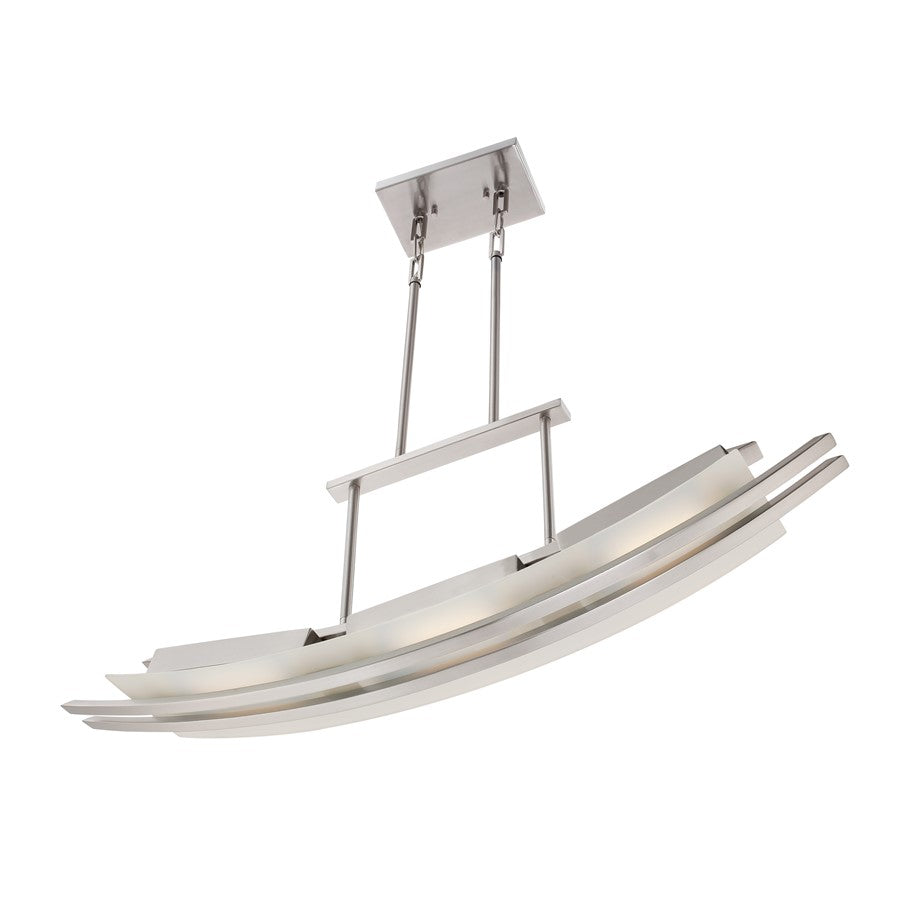 Nuvo Lighting Trax 36in 3-Light Pendant | Brushed Nickel and Frosted Glass | Kitchen Island & Dining Room | Damp Rated, 36 x 7 x 7 in | Model 62-133