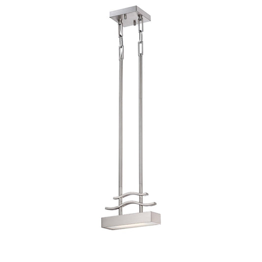 Nuvo Lighting Wave 1-Light Mini Pendant | Brushed Nickel and Frosted Glass | Kitchen Island & Dining Room | 2.25 x 48 x 8.5 in | Model 62-134