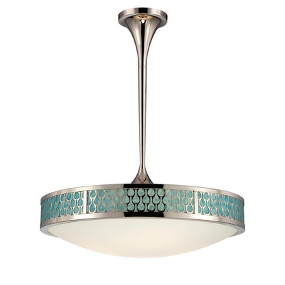 Nuvo Lighting Raindrop 25in 5-Light Pendant | Contemporary Polished Nickel and White Glass | Kitchen Island & Dining Room | Damp Rated | Model 62-141