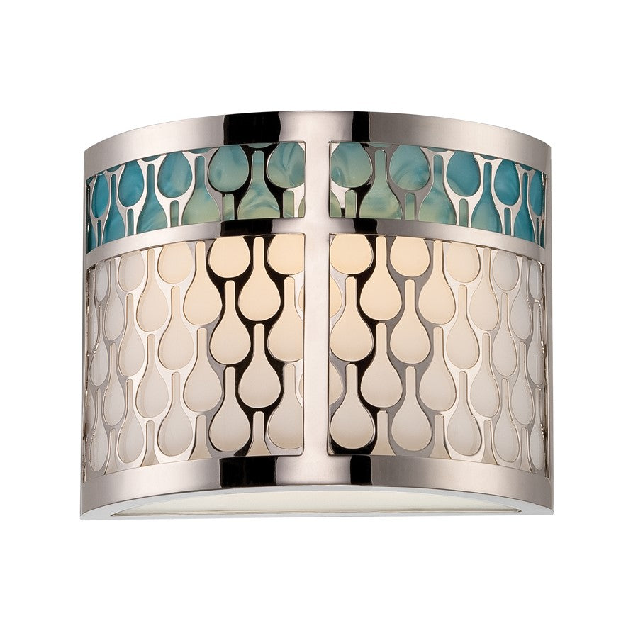 Nuvo Lighting Raindrop 7in 1-Light Bathroom Vanity Light | Contemporary Polished Nickel and White Lucite | Bathroom Vanity & Powder Room | Model 62-143