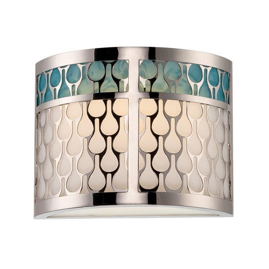 Nuvo Lighting Raindrop 7in 1-Light Bathroom Vanity Light | Contemporary Polished Nickel and White Lucite | Bathroom Vanity & Powder Room | Model 62-143