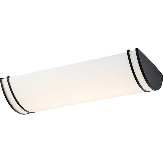 Nuvo Lighting Glamour LED Linear Flush, White Acrylic Lens Black