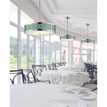 Nuvo Lighting Raindrop 15in 3-Light Pendant | Contemporary Polished Nickel and White Glass | Kitchen Island & Dining Room | 15 x 15 x 42 | Model 62-146