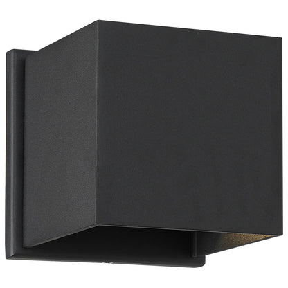 Nuvo Lighting Lightgate 5W LED Wall Sconce | Matte Black Square | Outdoor Entryway & Patio | 4.75 x 4.75 x 4.75 in | Model 62-1466R1