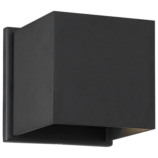 Nuvo Lighting Lightgate 5W LED Wall Sconce | Matte Black Square | Outdoor Entryway & Patio | 4.75 x 4.75 x 4.75 in | Model 62-1466R1