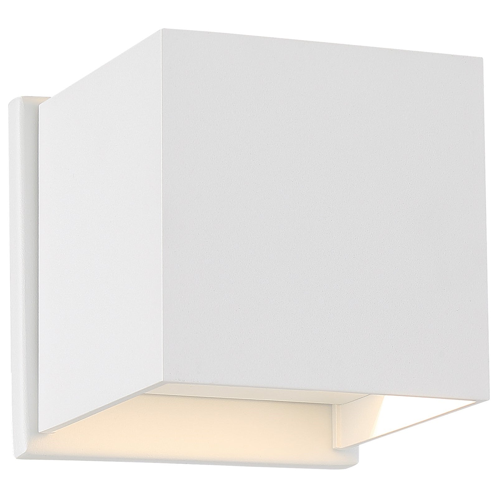 Nuvo Lightgate 5W LED Wall Sconce | Contemporary Matte White Square | Entryway & Patio Accent | 4.75 x 4.75 x 4.75 in | Model 62-1467R1