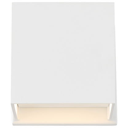 Nuvo Lightgate 5W LED Wall Sconce | Contemporary Matte White Square | Entryway & Patio Accent | 4.75 x 4.75 x 4.75 in | Model 62-1467R1
