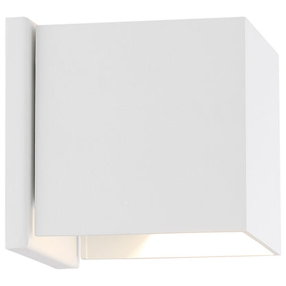Nuvo Lightgate 5W LED Wall Sconce | Contemporary Matte White Square | Entryway & Patio Accent | 4.75 x 4.75 x 4.75 in | Model 62-1467R1