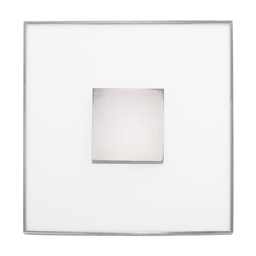 Nuvo Lighting 17in LED Flush Mount | Modern Square Polished Nickel | Bathroom & Hallway Ceiling Light | 2200 Lumens 3000K Dimmable | Model 62-1529