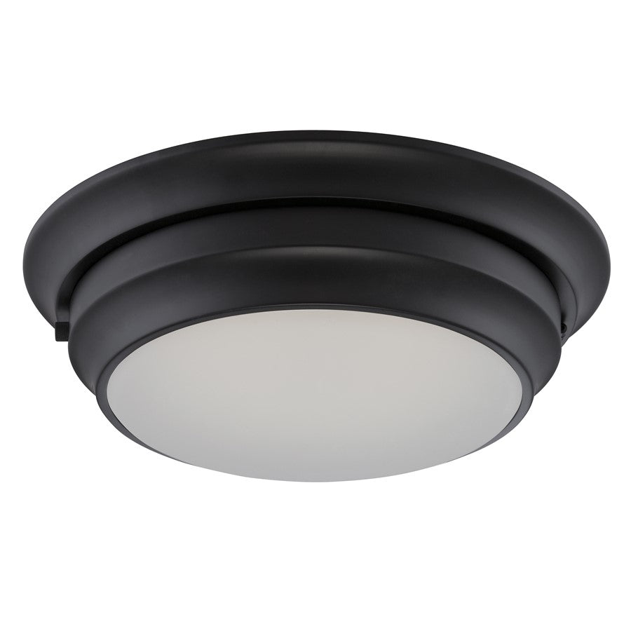 Nuvo Lighting Dash 14in 1-Light LED Flush Mount | Contemporary Aged Bronze and Frosted Glass | Bedroom & Hallway Ceiling Light | 1420 | Model 62-155