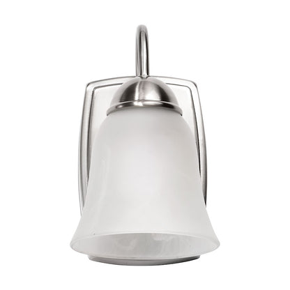 Nuvo Zenith 8W LED 1-Light Wall Sconce | Traditional Brushed Nickel and Alabaster Glass | Bathroom & Hallway Accent Light | 670 Lumens | Model 62-1567