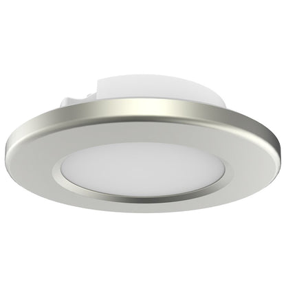 Nuvo Lighting 4in LED Surface Mount Flush Mount | Contemporary Brushed Nickel | Kitchen, Bath, Hallway & Closet | 4.67 x 4.67 x 1.31 in | Model 62-1582