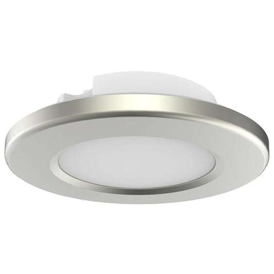 Nuvo Lighting 4in LED Surface Mount Flush Mount | Contemporary Brushed Nickel | Kitchen, Bath, Hallway & Closet | 4.67 x 4.67 x 1.31 in | Model 62-1582