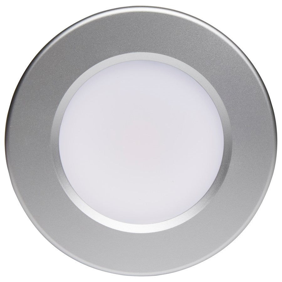 Nuvo Lighting 4in LED Surface Mount Flush Mount | Contemporary Brushed Nickel | Kitchen, Bath, Hallway & Closet | 4.67 x 4.67 x 1.31 in | Model 62-1582