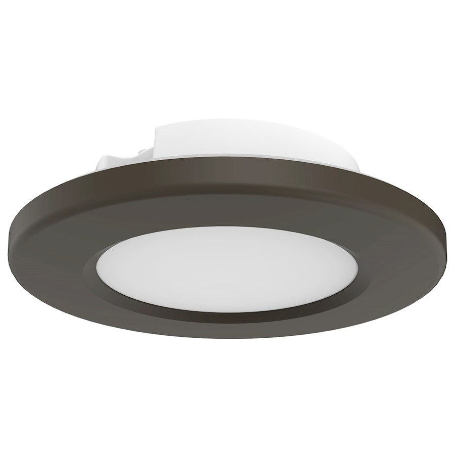 Nuvo Lighting 4in LED Surface Mount Flush Mount | Contemporary Bronze | Kitchen Bath Hallway Closet Office | 4.67 x 4.67 x 1.31 in, 90 | Model 62-1583