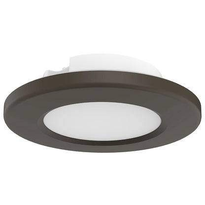 Nuvo Lighting 4in LED Surface Mount Flush Mount | Contemporary Bronze | Kitchen Bath Hallway Closet Office | 4.67 x 4.67 x 1.31 in, 90 | Model 62-1583