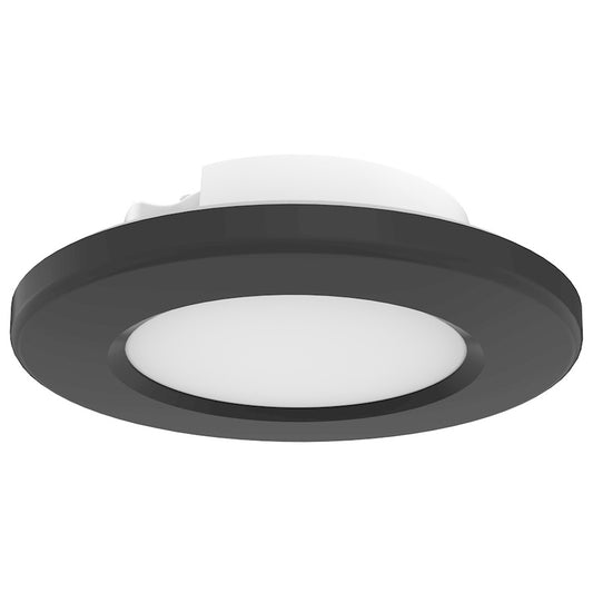 Nuvo Lighting 62-1584 5in 1-Light LED Flush Mount | Contemporary Black | Kitchen, Bath & Hallway | 5 x 5 x 1 in, Selectable | Model 62-1584