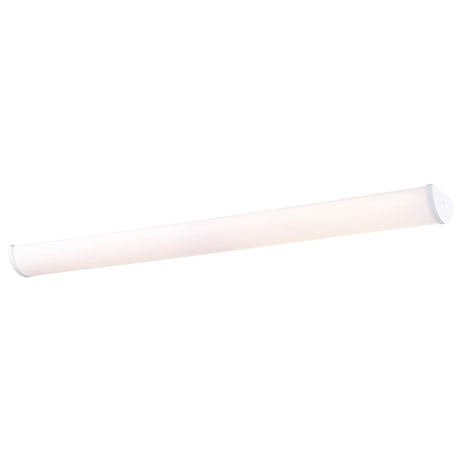 Nuvo Crispo 49in 1-Light LED Vanity Fixture | Contemporary White Acrylic Shade | Bathroom & Hallway | 49 x 3 x 6 in, Dimmable, Color Quick | Model 62-1634